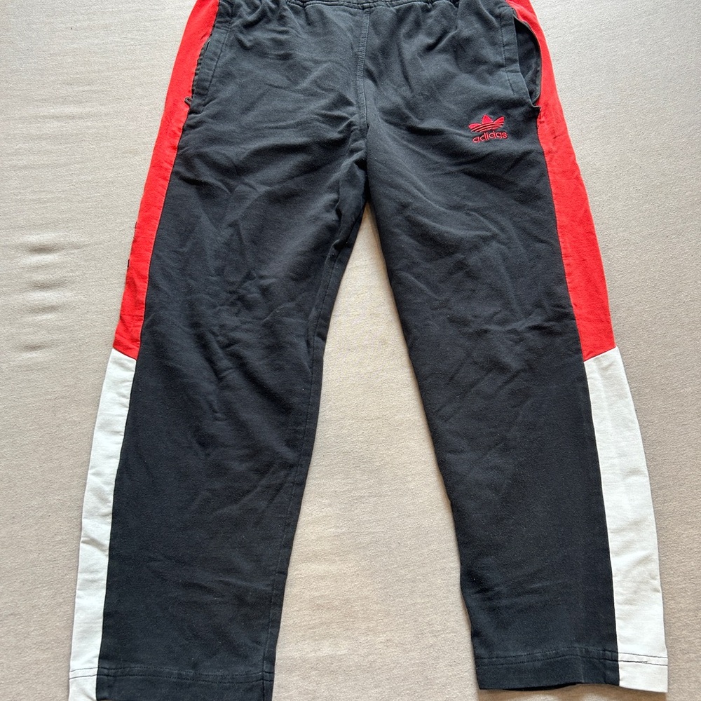 Vintage Adidas Dark Gray Ribbed Sweatpants